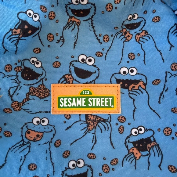 Cookie Monster Mini Backpack 11” Sesame Street Blue 2022 Like New - Picture 4 of 9